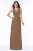 Plain A-line Halter Sleeveless Ribbon Plus Size Bridesmaid Dresses