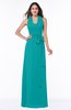 Plain A-line Halter Sleeveless Ribbon Plus Size Bridesmaid Dresses