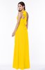 Plain A-line Halter Sleeveless Ribbon Plus Size Bridesmaid Dresses