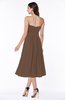 Mature A-line Chiffon Tea Length Pleated Plus Size Bridesmaid Dresses