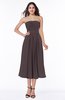 Mature A-line Chiffon Tea Length Pleated Plus Size Bridesmaid Dresses