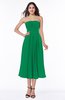 Mature A-line Chiffon Tea Length Pleated Plus Size Bridesmaid Dresses