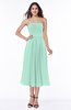 Mature A-line Chiffon Tea Length Pleated Plus Size Bridesmaid Dresses