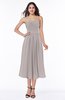 Mature A-line Chiffon Tea Length Pleated Plus Size Bridesmaid Dresses