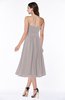 Mature A-line Chiffon Tea Length Pleated Plus Size Bridesmaid Dresses