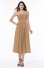 Mature A-line Chiffon Tea Length Pleated Plus Size Bridesmaid Dresses