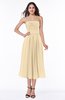 Mature A-line Chiffon Tea Length Pleated Plus Size Bridesmaid Dresses