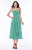 Mature A-line Chiffon Tea Length Pleated Plus Size Bridesmaid Dresses