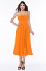 Mature A-line Chiffon Tea Length Pleated Plus Size Bridesmaid Dresses