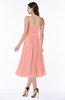 Mature A-line Chiffon Tea Length Pleated Plus Size Bridesmaid Dresses