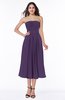 Mature A-line Chiffon Tea Length Pleated Plus Size Bridesmaid Dresses
