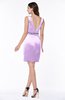 Elegant Sheath V-neck Zip up Satin Short Plus Size Bridesmaid Dresses