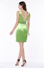 Elegant Sheath V-neck Zip up Satin Short Plus Size Bridesmaid Dresses