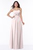 Simple A-line Strapless Floor Length Ribbon Plus Size Bridesmaid Dresses