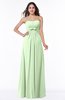 Simple A-line Strapless Floor Length Ribbon Plus Size Bridesmaid Dresses