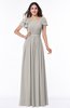Elegant Scoop Short Sleeve Zip up Chiffon Plus Size Bridesmaid Dresses