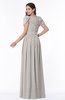 Elegant Scoop Short Sleeve Zip up Chiffon Plus Size Bridesmaid Dresses