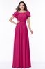 Elegant Scoop Short Sleeve Zip up Chiffon Plus Size Bridesmaid Dresses