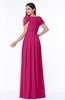 Elegant Scoop Short Sleeve Zip up Chiffon Plus Size Bridesmaid Dresses