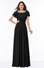 Elegant Scoop Short Sleeve Zip up Chiffon Plus Size Bridesmaid Dresses