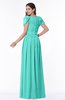 Elegant Scoop Short Sleeve Zip up Chiffon Plus Size Bridesmaid Dresses