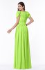 Elegant Scoop Short Sleeve Zip up Chiffon Plus Size Bridesmaid Dresses