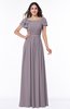 Elegant Scoop Short Sleeve Zip up Chiffon Plus Size Bridesmaid Dresses