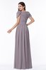 Elegant Scoop Short Sleeve Zip up Chiffon Plus Size Bridesmaid Dresses