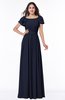 Elegant Scoop Short Sleeve Zip up Chiffon Plus Size Bridesmaid Dresses