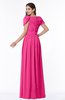 Elegant Scoop Short Sleeve Zip up Chiffon Plus Size Bridesmaid Dresses