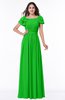 Elegant Scoop Short Sleeve Zip up Chiffon Plus Size Bridesmaid Dresses