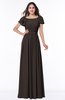 Elegant Scoop Short Sleeve Zip up Chiffon Plus Size Bridesmaid Dresses