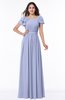 Elegant Scoop Short Sleeve Zip up Chiffon Plus Size Bridesmaid Dresses