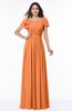 Elegant Scoop Short Sleeve Zip up Chiffon Plus Size Bridesmaid Dresses