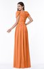 Elegant Scoop Short Sleeve Zip up Chiffon Plus Size Bridesmaid Dresses