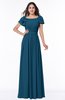 Elegant Scoop Short Sleeve Zip up Chiffon Plus Size Bridesmaid Dresses