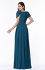 Elegant Scoop Short Sleeve Zip up Chiffon Plus Size Bridesmaid Dresses