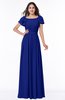 Elegant Scoop Short Sleeve Zip up Chiffon Plus Size Bridesmaid Dresses