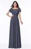 Elegant Scoop Short Sleeve Zip up Chiffon Plus Size Bridesmaid Dresses