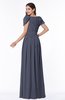 Elegant Scoop Short Sleeve Zip up Chiffon Plus Size Bridesmaid Dresses