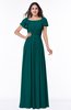 Elegant Scoop Short Sleeve Zip up Chiffon Plus Size Bridesmaid Dresses