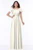 Elegant Scoop Short Sleeve Zip up Chiffon Plus Size Bridesmaid Dresses