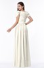 Elegant Scoop Short Sleeve Zip up Chiffon Plus Size Bridesmaid Dresses
