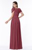 Elegant Scoop Short Sleeve Zip up Chiffon Plus Size Bridesmaid Dresses