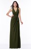 Classic Halter Sleeveless Zip up Chiffon Floor Length Plus Size Bridesmaid Dresses