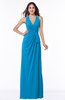 Classic Halter Sleeveless Zip up Chiffon Floor Length Plus Size Bridesmaid Dresses