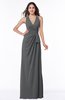 Classic Halter Sleeveless Zip up Chiffon Floor Length Plus Size Bridesmaid Dresses