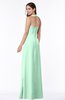 Classic Halter Sleeveless Zip up Chiffon Floor Length Plus Size Bridesmaid Dresses