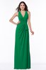Classic Halter Sleeveless Zip up Chiffon Floor Length Plus Size Bridesmaid Dresses