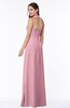 Classic Halter Sleeveless Zip up Chiffon Floor Length Plus Size Bridesmaid Dresses